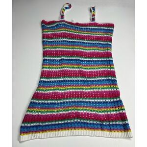Gap Dress Women's Medium L Stripe NWT New Sweater Dress Crochet Beach Boho